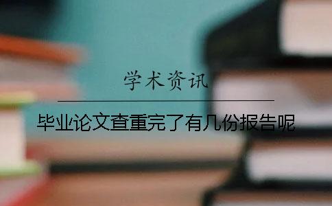 畢業論文查重完了有幾份報告呢