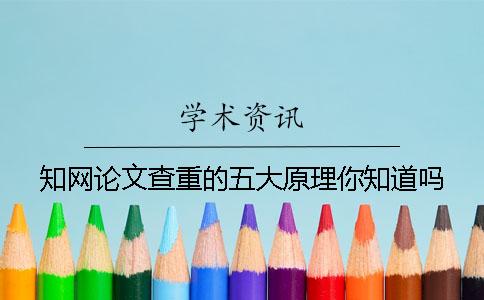 學術論文查重的五大原理你知道嗎？