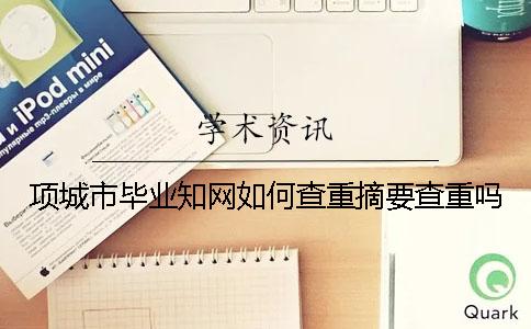 項城市畢業學術如何查重？摘要查重嗎？