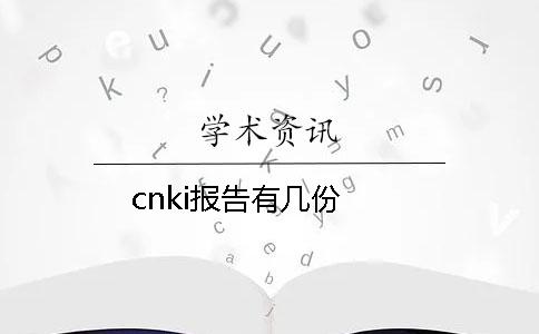 cnki報告有幾份？