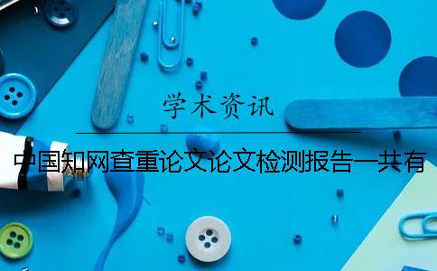 中國學術查重論文論文檢測報告一共有幾份？