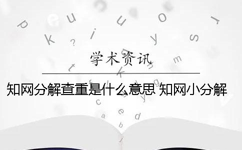學術分解查重是什么意思？ 學術小分解查重多久出結果
